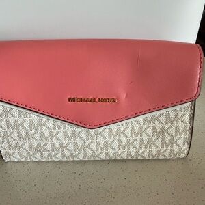 Michael Kors Pink and Cream Women's Clutch